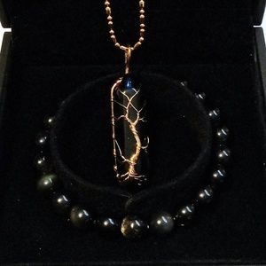 Black Obsidian Natural Handmade Stone Bracelet